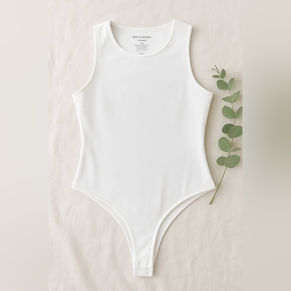 No Comment Sculpt White Bodysuit – Size XL – Stretch Fit